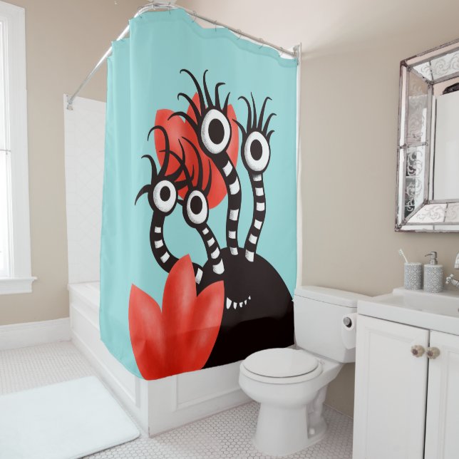 Cortina De Ducha Alucinante Con Cuatro Niños De Tulipanes Abstracto (In situ)