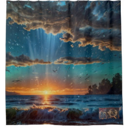 Cortina De Ducha Amanecer costero