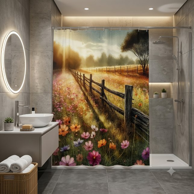 Cortina De Ducha Amanecer Floral de Pradera (Subido por el creador)