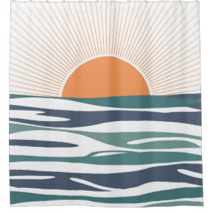 Cortina De Ducha Amanecer junto al mar
