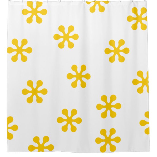 Cortina de ducha amarilla - Colección de flores re (Anverso)