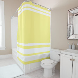 Cortina De Ducha Amarillo claro : Líneas modernas en blanco