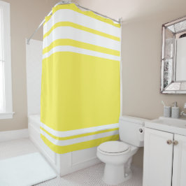 Cortina De Ducha Amarillo : Líneas modernas en blanco