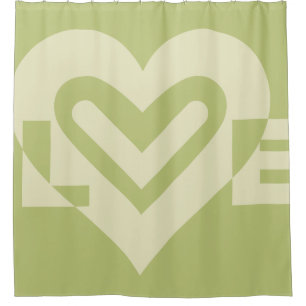 Cortina De Ducha Amor en verde sabio
