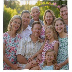 Cortina De Ducha Añadir Personalizar de fotografía de Reunión Famil