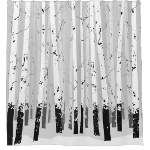 Cortina De Ducha Análogos Birch Vintage Fondo horizontal