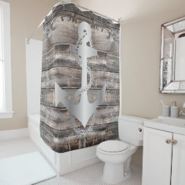 Cortina De Ducha ANCLAJE náutico rústico + cuerda|