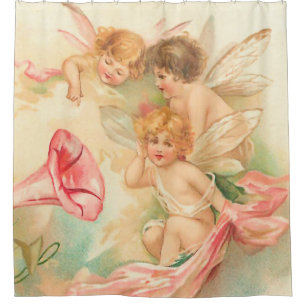Cortina De Ducha Ángel 1 del cupid de la tarjeta del día de San