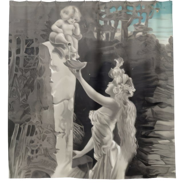 Cortina De Ducha Ángel y Diosa Valentine (Anverso)