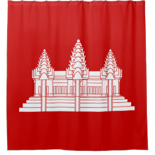 Cortina De Ducha Angkor Wat Camboyan / Bandera Jemer
