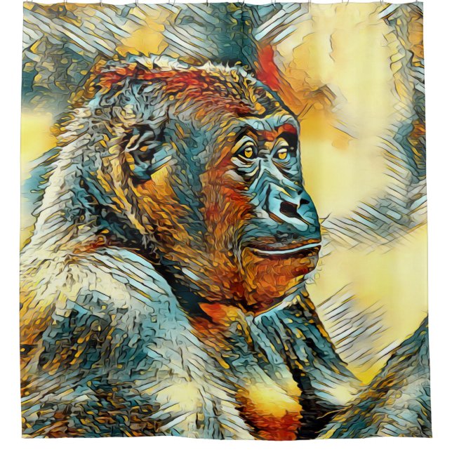 Cortina De Ducha AnimalArt_Gorilla_004 (Anverso)