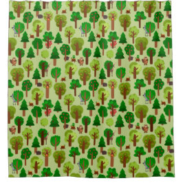 Cortina De Ducha Animales de bosque adorables