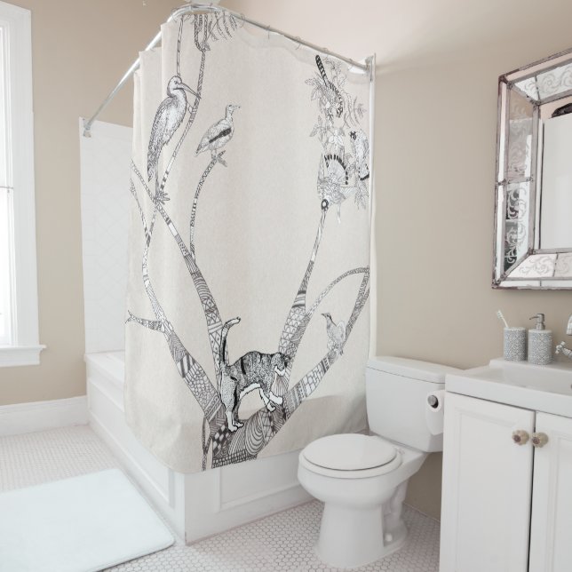 Cortina De Ducha Animales en un árbol (In situ)