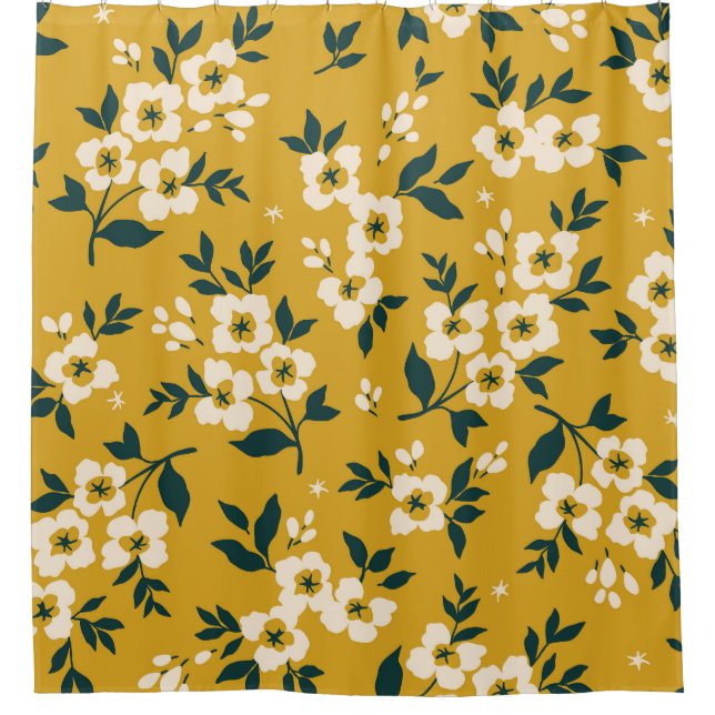 Cortina De Ducha Animales forestales, máscaras, patrones de virus. (Anverso)