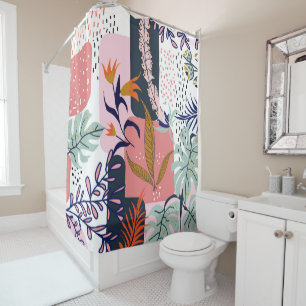 Cortina De Ducha Ánimo Resumen Moda Pintura bohemia moderna