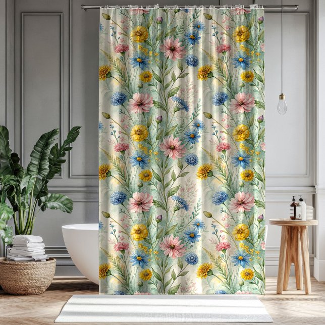 Cortina De Ducha Anniversary Home Gift Pastel Wildflower Curtain (Anniversary Home Gift Pastel Wildflower Curtain)