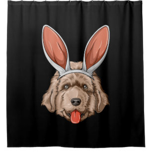 Cortina De Ducha Años de conejito de Pascua de Newfie regalo de p
