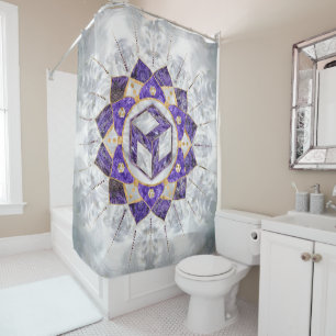 Cortina De Ducha Antahkarana en Lotus Mandala- Amethyst and Pearl