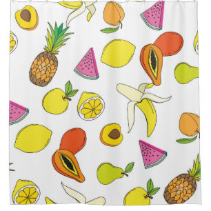Cortina De Ducha Antecedentes con frutas jugosas. Patata de fruta s