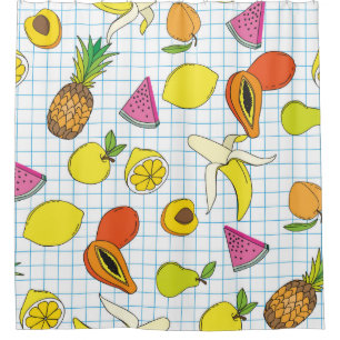 Cortina De Ducha Antecedentes con frutas jugosas. Patata de fruta s