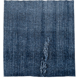 Cortina De Ducha Antiguo denim desgarrado: textura de jeans.