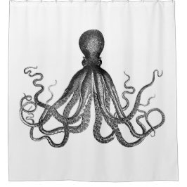 Cortina De Ducha Antiguo Nautical Steampunk Octopus Vintage Kraken