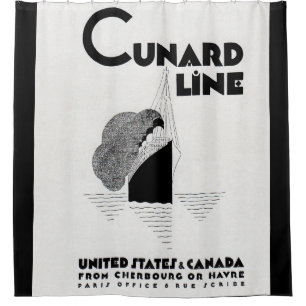 Cortina De Ducha Anuncio de arte de Cunard Line de los años 20