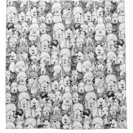 Cortina De Ducha apenas blanco negro de las alpacas