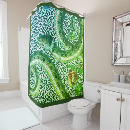 CORTINA DE DUCHA APERITIVO LEOPARDO EN VERDE