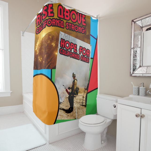 CORTINA DE DUCHA ¡APOYANDO LOS INCENDIOS DE CALIFORNIA! (In situ)