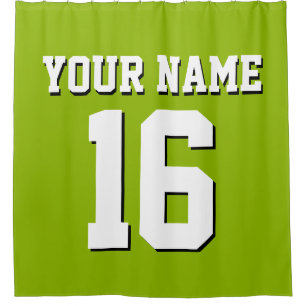 Cortina De Ducha Apple Green White Sports Jersey