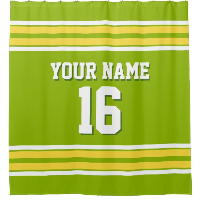 Cortina De Ducha Apple Green Yellow White Stristris Sports Jersey (Anverso)