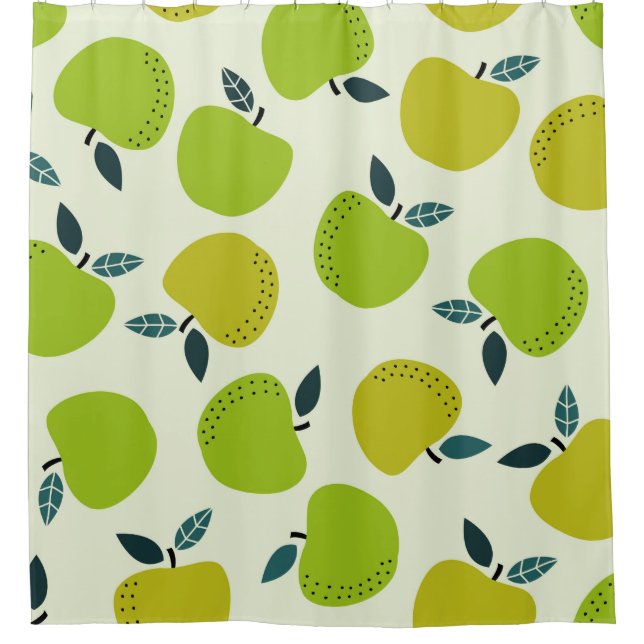Cortina De Ducha Apple seamless pattern. Fruit theme illustration.a (Anverso)