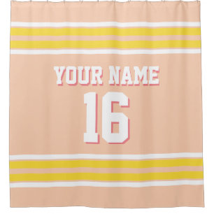 Cortina De Ducha Apricot con la Jersey de deportes de franjas amari