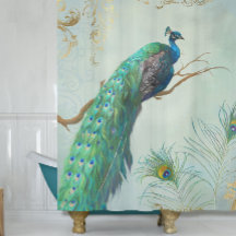 Aqua Blue Elegance Peacock n Feathers Tree Branch