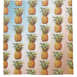 Cortina De Ducha Aqua Cream Happy Tropical Pineapples