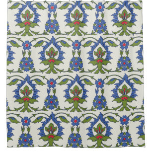 Cortina De Ducha Árabe Tradicional: Iznik Tile Seamless.