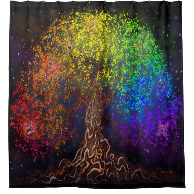 Cortina De Ducha Árbol arcoíris (Anverso)