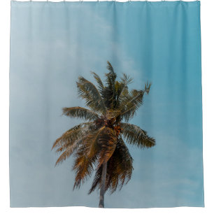 Cortina De Ducha Árbol de coco verde bajo cielo azul