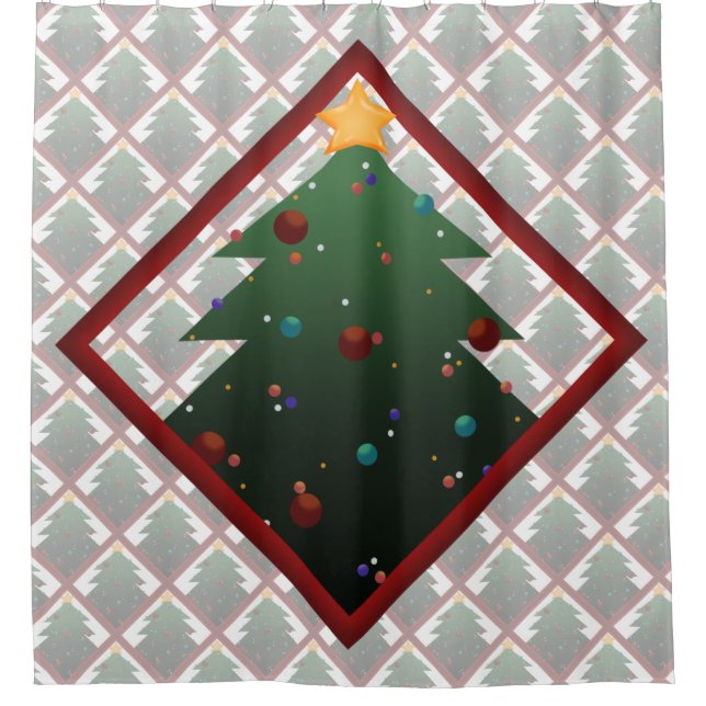 Cortina De Ducha Árbol de Navidad (Anverso)