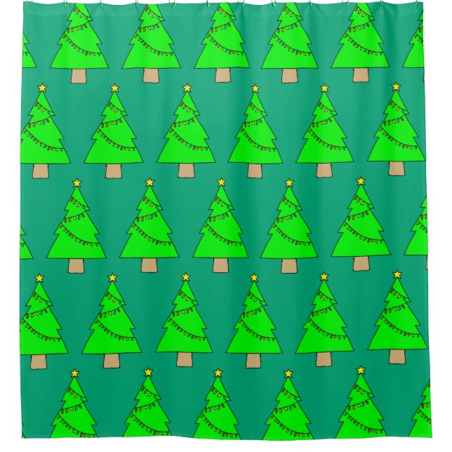 Cortina De Ducha Árbol de Navidad (Anverso)