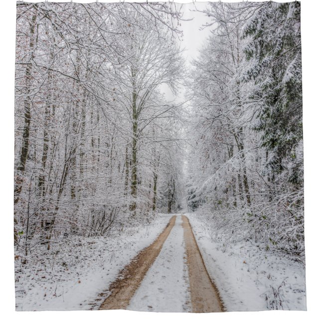 Cortina De Ducha Árboles forestales de invierno #22 (Anverso)