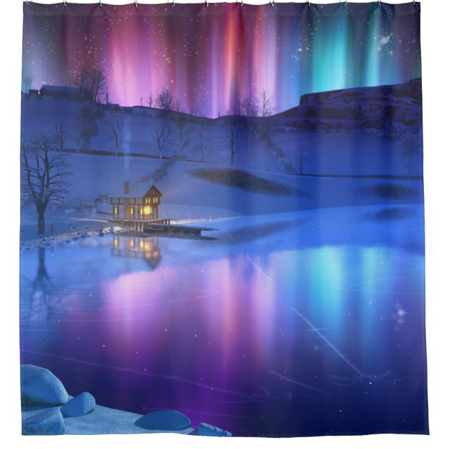 Cortina de ducha arco iris de invierno (Anverso)
