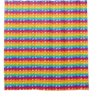 Cortina De Ducha Arcoiris colorido 12 Baño Astrológico de Rótulos Z