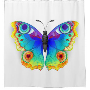 Cortina De Ducha Arcoiris mariposa Peacock Eye