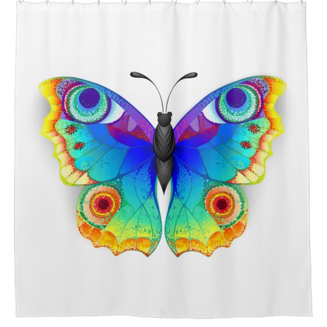 Cortina De Ducha Arcoiris mariposa Peacock Eye (Anverso)