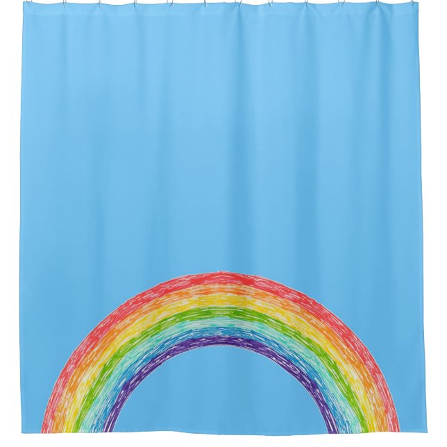 Cortina De Ducha Arcoiris y cielo azul (Anverso)