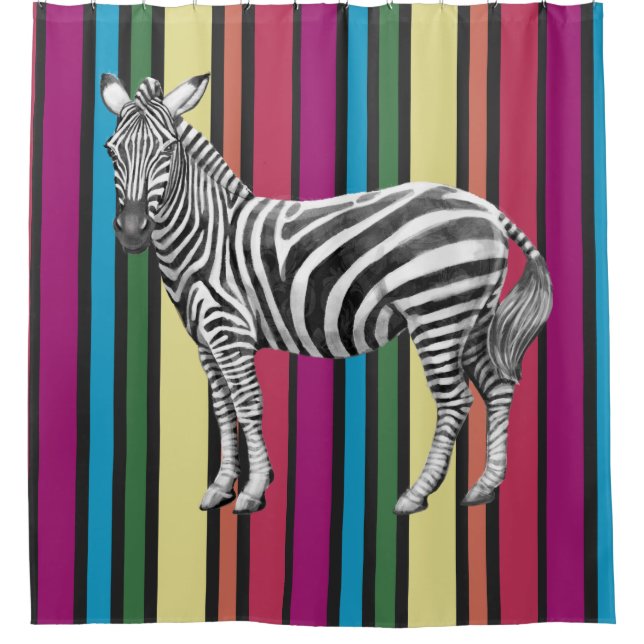 Cortina De Ducha Arcos de lluvia y cebras (Anverso)