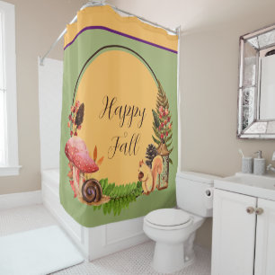 Cortina De Ducha Ardilla y naturaleza con texto personalizable 