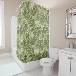 Cortina De Ducha Areca Palms Vintage tropical hawaiano